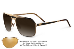 Malibu - w/ Genuine 24k Gold Lenses As Worn By Ricky Martin At The Billboard Music Awards! - SamaEyewearShop.com - 1